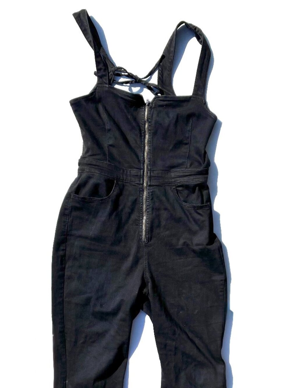 Women’s We The Free CRVY 2nd Ave Sleeveless Bootcut Jumpsuit, Black, Size 10
